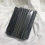 (50pcs±) 8" Giant Straw Black (Sharp) Disposable Plastic Straw / Boda Tea Big Hole Bubble Tea Straw 