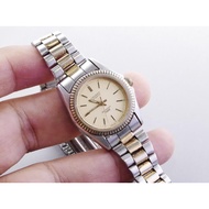 Second-Hand Japanese Vintage Watch ORIENT Swimmer Yellow Dial Women's Quartz Round 27mm