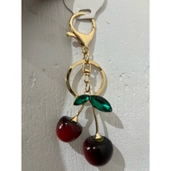 GANTUNGAN Premium Cherry Keychain Ornament Cherry Keychain Large Cherry Charm Bag Keychain