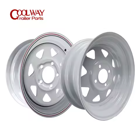 13 Inch X 4.5J White Spoke Trailer Rim 4-100 and 5 -114.3 Car Bolt Pattern Caravan Boat RV Parts Acc