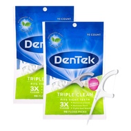 DenTek Triple Clean Advanced Clean Floss Picks | No Break & No Shred Floss 90 Count (Option Select)