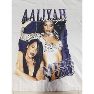 B00030 aaliyah Chest 44 Length 28" Second-Hand T-Shirt Vintage Brand Cartoon Band Fun Pattern Good C