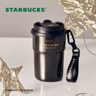 星巴克（Starbucks）咖啡宝藏系列流金款双饮口不锈钢杯365ml车载保温杯子咖啡杯送礼