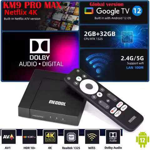 [Genuine] Newest MECOOL KM9 PRO MAX Android12 TV Box Realtek1325-B 4K HDR 2T2R Google Certified Smar