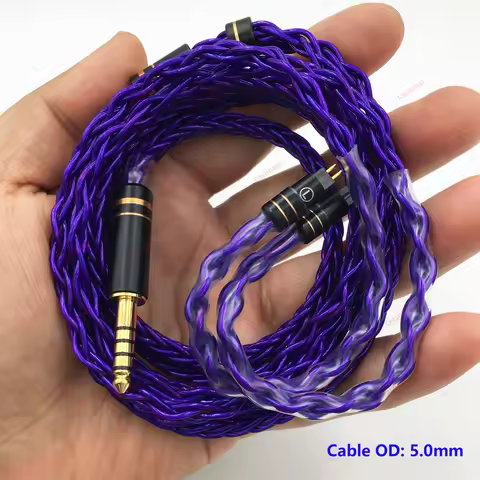 HIFI 4.4mm 3.5mm 2.5mm MMCX 0.78 QDC IE900 Plug 8Cores Single Crystal Copper Thick Silver Plated Upg