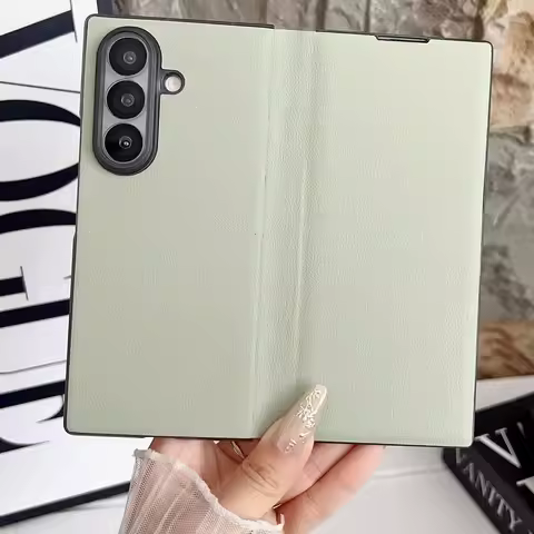 All-inclusive Plain Leather Flip Case For Samsung Z Fold 7 fold7 Galaxy Z Fold 6 5 Camera protect Co