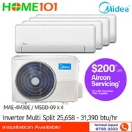 Midea Inverter Multi-Split AirCon MAE-4M30E - MSEID-09 x 4