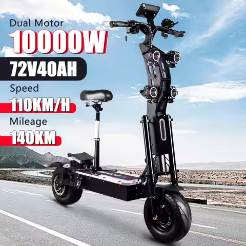 X14 New 10000W Dual Motor 72v 40ah Electric Scooter 14Inch Tyres Max Speed 110km/h Range 140km Lcd D