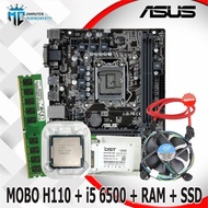 Motherboard H110 DDR4 Asus + Core i5 6500 + RAM + SSD