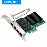 PCIe X1 4 Port RJ45 Gigabit Ethernet Network Card 10/100/1000Mbps Server Desktop Game Adapter LAN Co