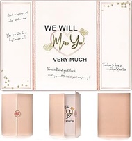 DOUBLESHOOT Farewell Party Decorations Guest Book Rose Gold 12"x16" for Women - Unique Goodbye &amp; Going Away Coworker Gift Card for Her - Includes Foil &amp; Spark Gold Layered Printing