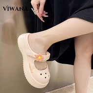 VIWANA Wedges ส้นรองเท้าแตะผู้หญิงลื่นรองเท้าแตะชายหาดสำหรับผู้หญิง Casual Jelly รองเท้า2022เกาหลีแฟชั่นรองเท้าแตะกลางแจ้งผู้หญิง Shoes