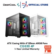 DEEPCOOL CG530  4F ATX CASING / CASE WITH 4*120mm ARGB FANS - BLACK / WHITE