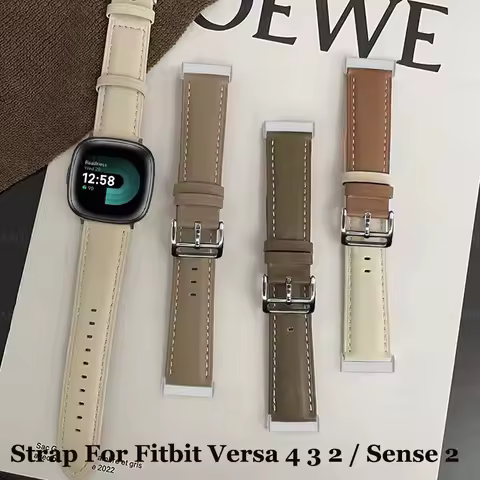 Leather Band For fitbit versa 4 band fitbit versa 3 2 Lite Men Watch Bracelet Strap For Fitbit Sense