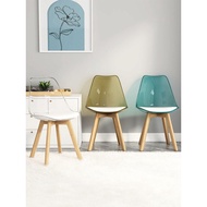 Nordic Dining Chair Household Eames Plastic Transparent Chair Small Apartment Desk Backrest Stool Le