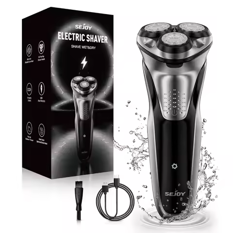 SEJOY Shavers for Men's Electric Razor Rechargeable Beard Trimmer PX7 Waterproof Wet & Dry Shaving M