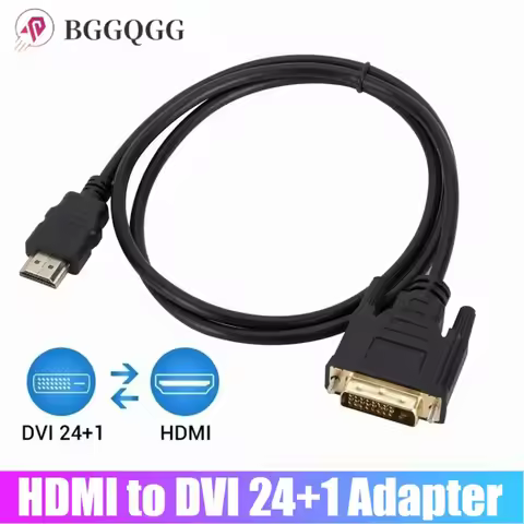 BGGQGG 4K HDMI-compatible To DVI Adapter Cable HDMI Male To Male DVI 24+1 Bi-Direction DVI To HDMI C