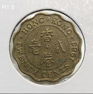 R1.5香港貳毫 1983年【女王頭--幣膽二毫】【英女王 伊利沙伯二世】 香港舊版錢幣・硬幣 $150
