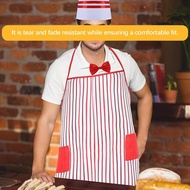 [svzfjuv] with Two Pockets Cooking Baking Apron Striped Apron Fashion Stain Resistant 1950S Waiter C
