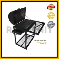 BBQ Grill Outdoor Tong Drum BBQ Set Full Set Size 50L Drum With Cover And Rectangle Stand Suitable F