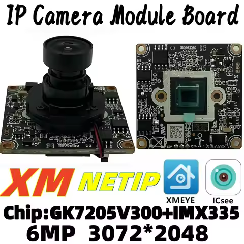 IMX335+GK7205V300 6MP 3072*2048 IP Camera Module Board IRCut M12 Lens Low illumination Onvif XMEYE H