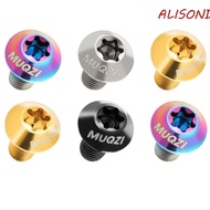 ALISOND1 6pcs Bicycle M5 Brake Disc Screw, T25 Torx Titanium Bike Disc Brake Rotor Bolts, Ultralight Fixing Screws Durable Bicycle Disc Brake Rotor Torx Bolts Cycling Accessories