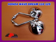 SIDE MIRROR SET "CHROME" (10 mm.) fit for HONDA WAVE DREAM DREAM110 DREAM125 // กระจกมองหลัง กลมชุบ ขาชุบ HONDA WAVE DREAM 110 125 สินค้าคุณภาพดี