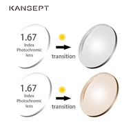 KANSEPT 1.67 Index Photochromic Grey Brown Aspheric Prescription Brand Resin Lenses Anti UV Oil Water Reflect Glasses Lens