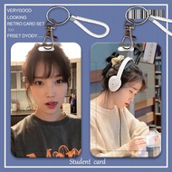 K-pop IU Student Card Cover Girls ID Card Cover Landyard Card Holders Mrt Card Holder Business Card 