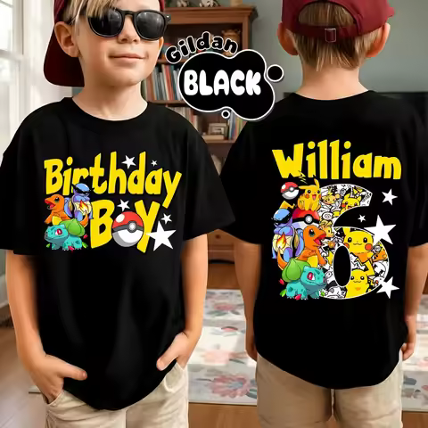 Pokemon Birthday Shirt, Pokemon Birthday, Pokemon tee, Gift for Kids, Pikachu Shirt