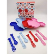 Mickey Baby Plate with Cutlery Set by Tupperware Pinggan untuk baby dan kanak-kanak