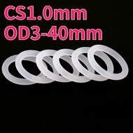 O-ring gasket CS1.0mm*OD3-40mm O-ring white silicone seal ring food grade seal waterproof rubber rin