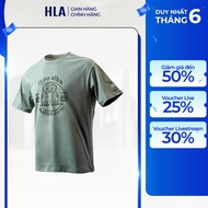 HLA Men's Green Short-Sleeved T-shirt, Nature Letter Printed Logo, High Quality & Breathable T Shirt