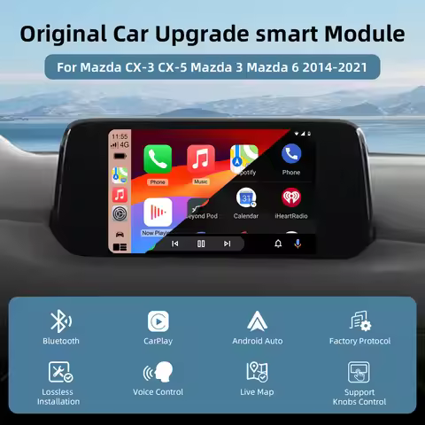 Carplay Android Auto OEM Hub Retrofit Kit for Mazda, Carplay Adapter Compatible with Mazda 2/3/6/CX3