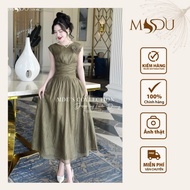 Designed Dress MDU4444 Moss Green with Exquisite Flower Appliques from MDU K40-D1-4