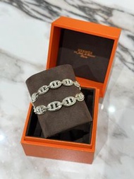 Hermes Ca Enchainee Jonc Double Ag-925 150 SH bracelet  雙豬鼻