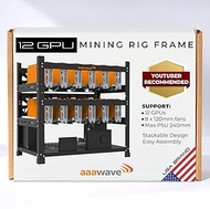 12GPU Mining Rig Frame - The Sluice V2 Steel Open Frame Mining Rig Case, Stackable Chassis for Crypt