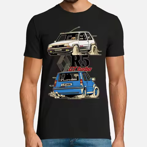 Vintage R 5 Gt Turbo Funny Cartoom Car T-Shirt 100% Cotton O-Neck Short Sleeve Casual Mens T-shirt S