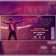 BRUNO MARS 2024 Concert Ticket Mockup