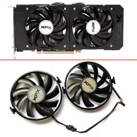 2PCS FDC10U12S9-C Cooler Fan Replace RX460 For XFX Radeon R9 380 380X R9 370 370X RX460 560 R7 350 3