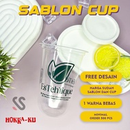 Screen Printing Cup 12oz 14oz 16oz Oval U HOKKAKU
