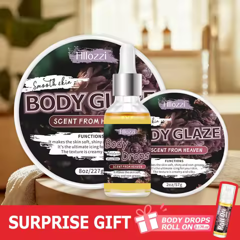 women's fragrance contains 30 ml/1 fl oz Body Drops, plus 2 oz/57 g or 8 oz Body Glaze, and a compli