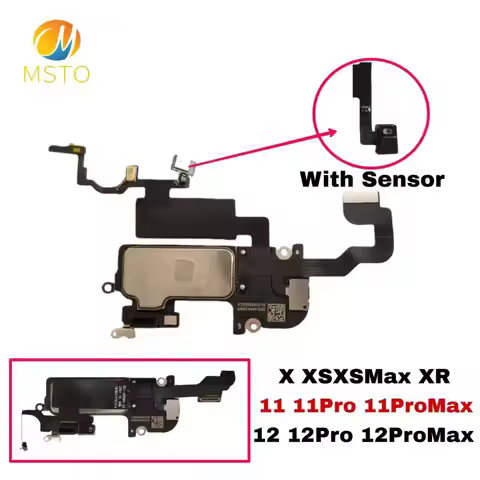 Earpiece Flex Cable for iPhone 12 11 Pro Max Pro X XR XS Top Front Ear Speaker Sensor Proximity Smal