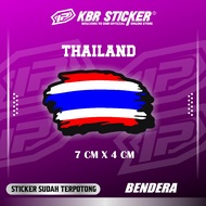 Flexible Vinyl Tear Flag Sticker Anti-Scratch 7x 4cm Vietnam Thailand Japan Flag Cool Japan/ Japan W