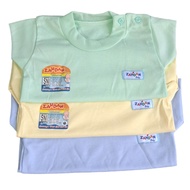 ZAHDAN BABY (( 6PCS )) KAOS OBLONG BAYI PENDEK POLOS KANCING PUNDAK/OBLONG BAYI POLOS SMLXL SNI