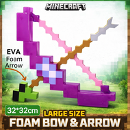 [WONDER-X] Large 32x32CM Minecraft Style Pixel Bow & Arrow EVA Foam Toy Safe Shootable Kids Toy Gift