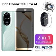 2 in 1 Honor 200 5G Anti-peeping Screen Protector Tempered Glass For Honor 200 90 X9B X8B X7B X8A X7