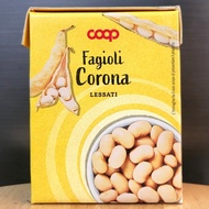 COOP - CORONA paper box 380g - CORONA BEANS IN SALT WATER / Italy / Fagioli Corona Lessati