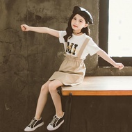 BNS 2PCS (Tshirt+Jumpsuits) girl suit kids girl tshirt kids girl short pants kids girl baby girl clo