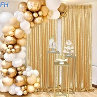 FENGHA Sequin Backdrop Curtain, Colorful Polyester Sparkly Sequin Backdrop, Party Supplies Decorativ